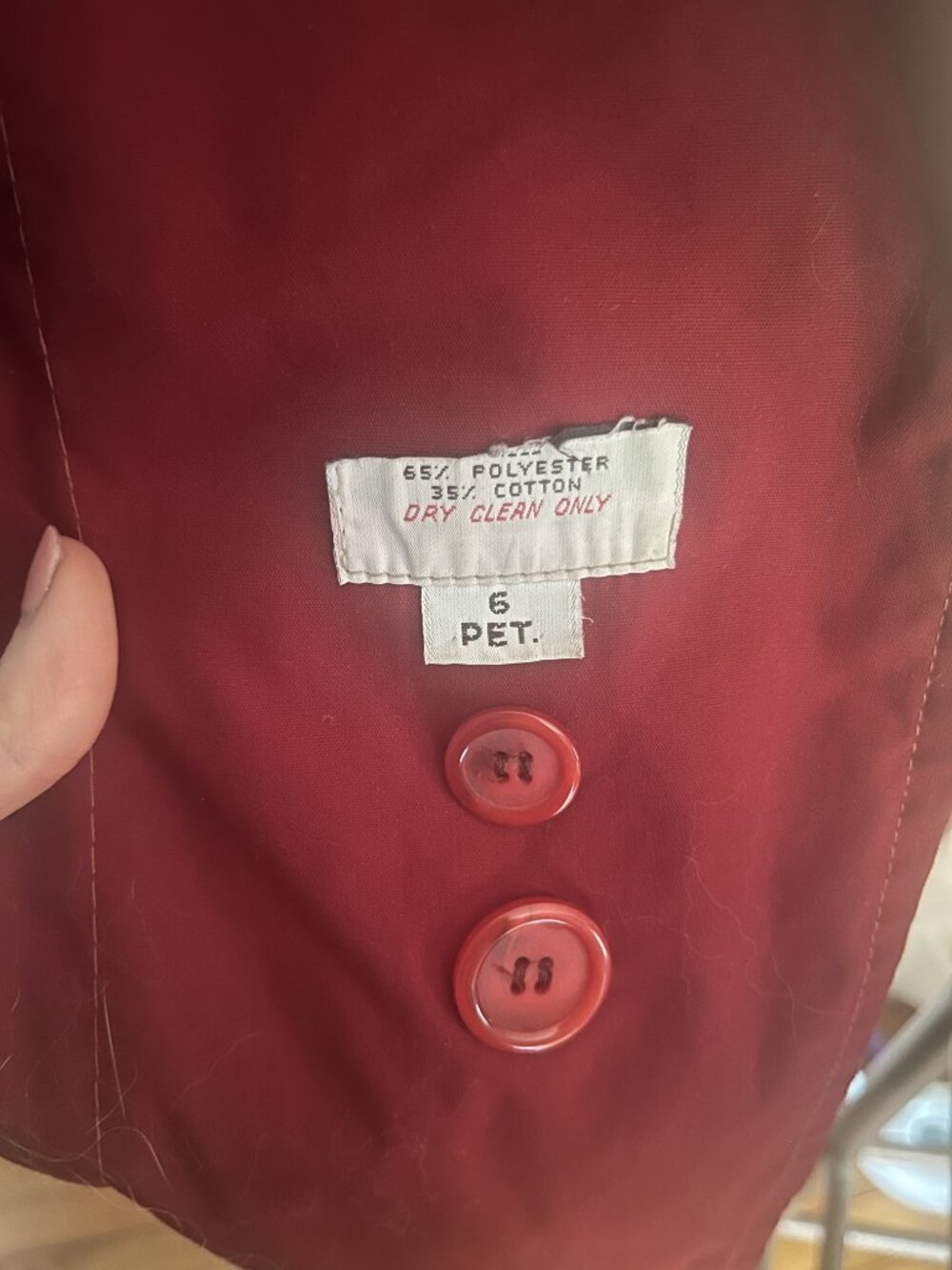 Vintage Burgundy Trench Coat - Picture 5 of 8